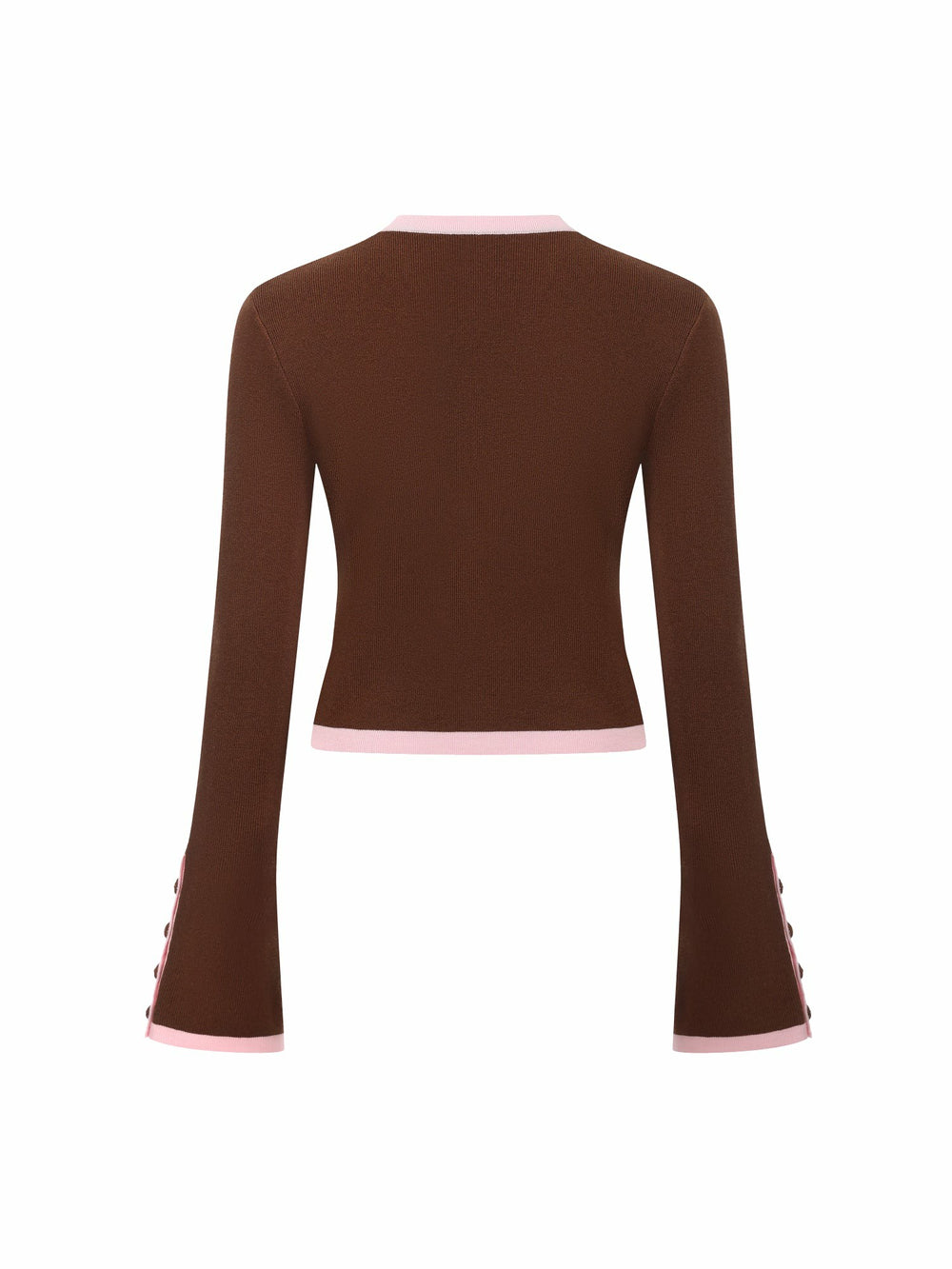 Brown Contrast-Trim Knit Three-Piece Set | Nana Jacqueline