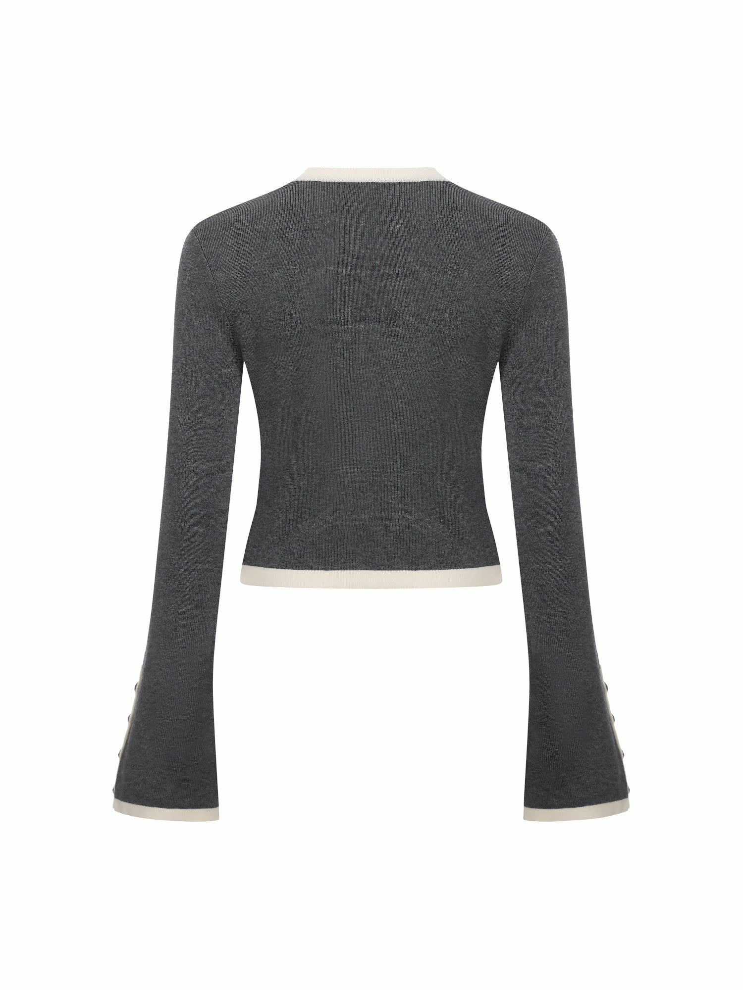 Grey Contrast-Trim Knit Three-Piece Set – Grey | Nana Jacqueline