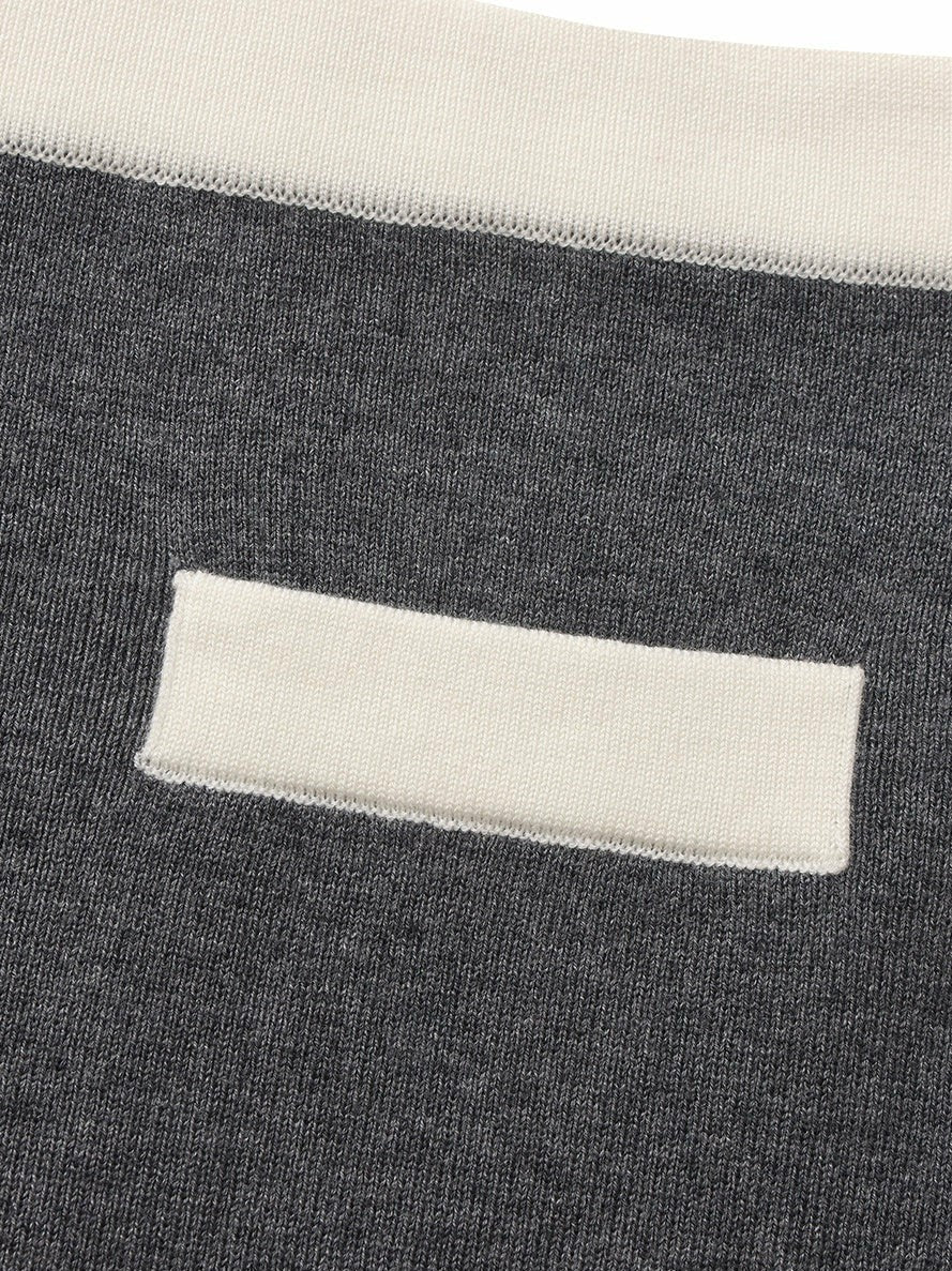 Grey Contrast-Trim Knit Three-Piece Set – Grey | Nana Jacqueline