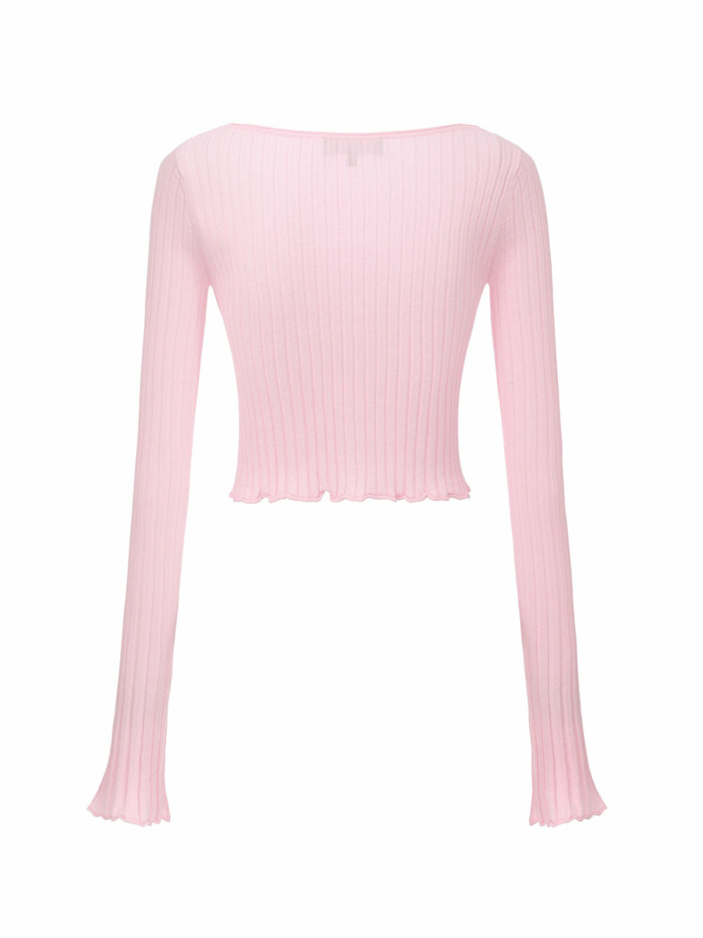 Pink Cropped Ribbed Knit Cardigan | Nana Jacqueline