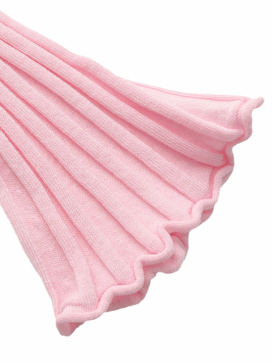 Pink Cropped Ribbed Knit Cardigan | Nana Jacqueline