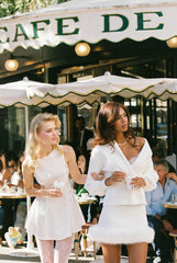 Gia Knit Jacket: White Knit Jacket for Resort Brunch | Nana Jacqueline