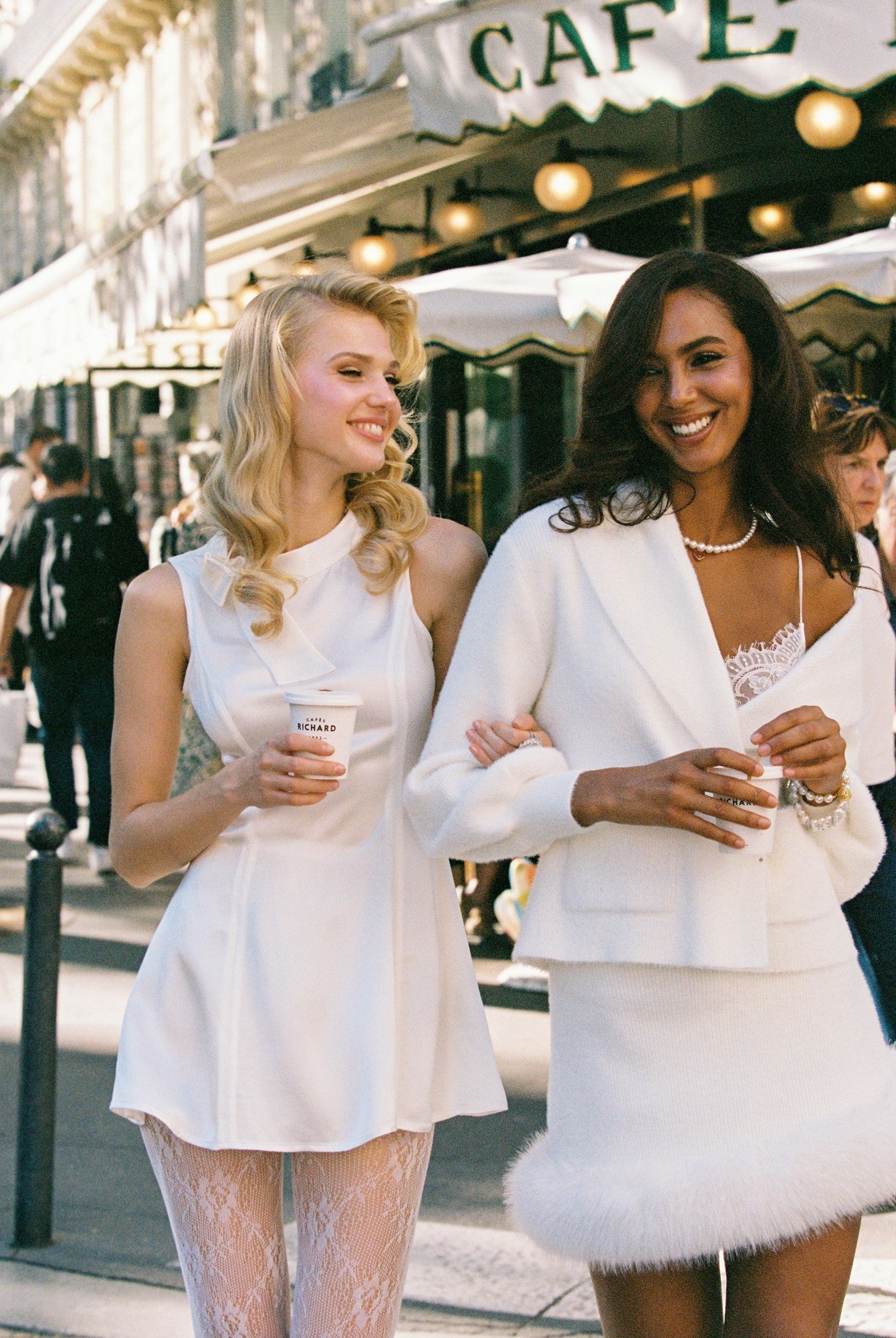 Gia Knit Jacket: White Knit Jacket for Resort Brunch | Nana Jacqueline