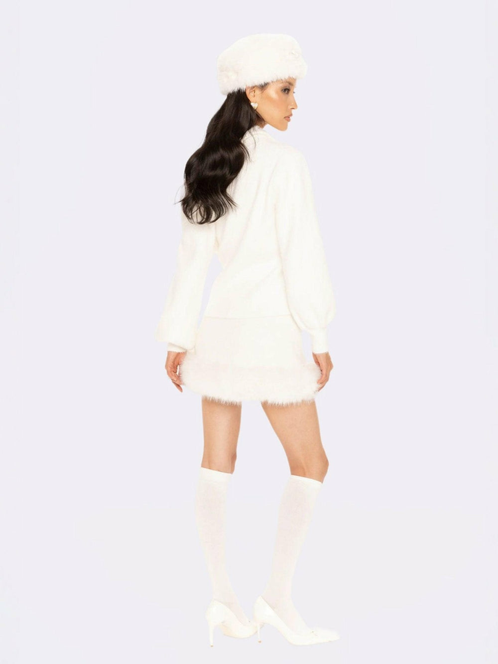 Gia Knit Jacket: White Knit Jacket for Resort Brunch | Nana Jacqueline