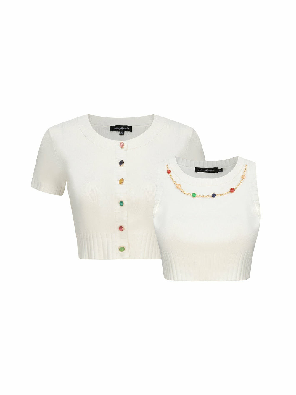 Kennedy Knit Top Set: White Knit Set for Resort Brunch | Nana Jacqueline
