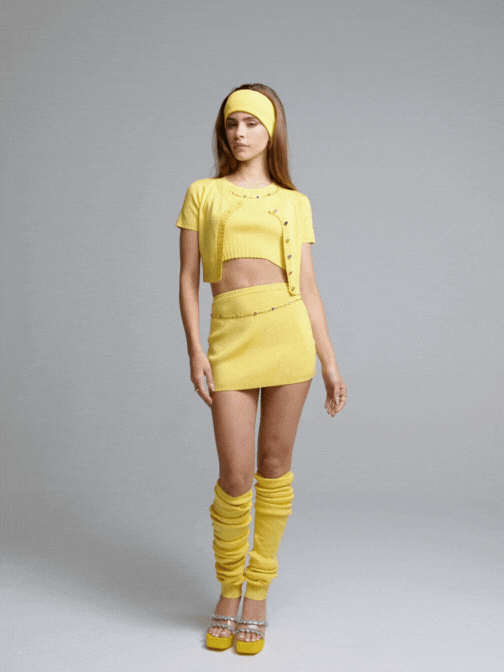 Kennedy Knit Top Set: Yellow Knit Set for Brunch | Nana Jacqueline