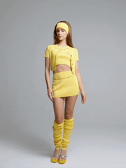Kennedy Knit Top Set: Yellow Knit Set for Brunch | Nana Jacqueline