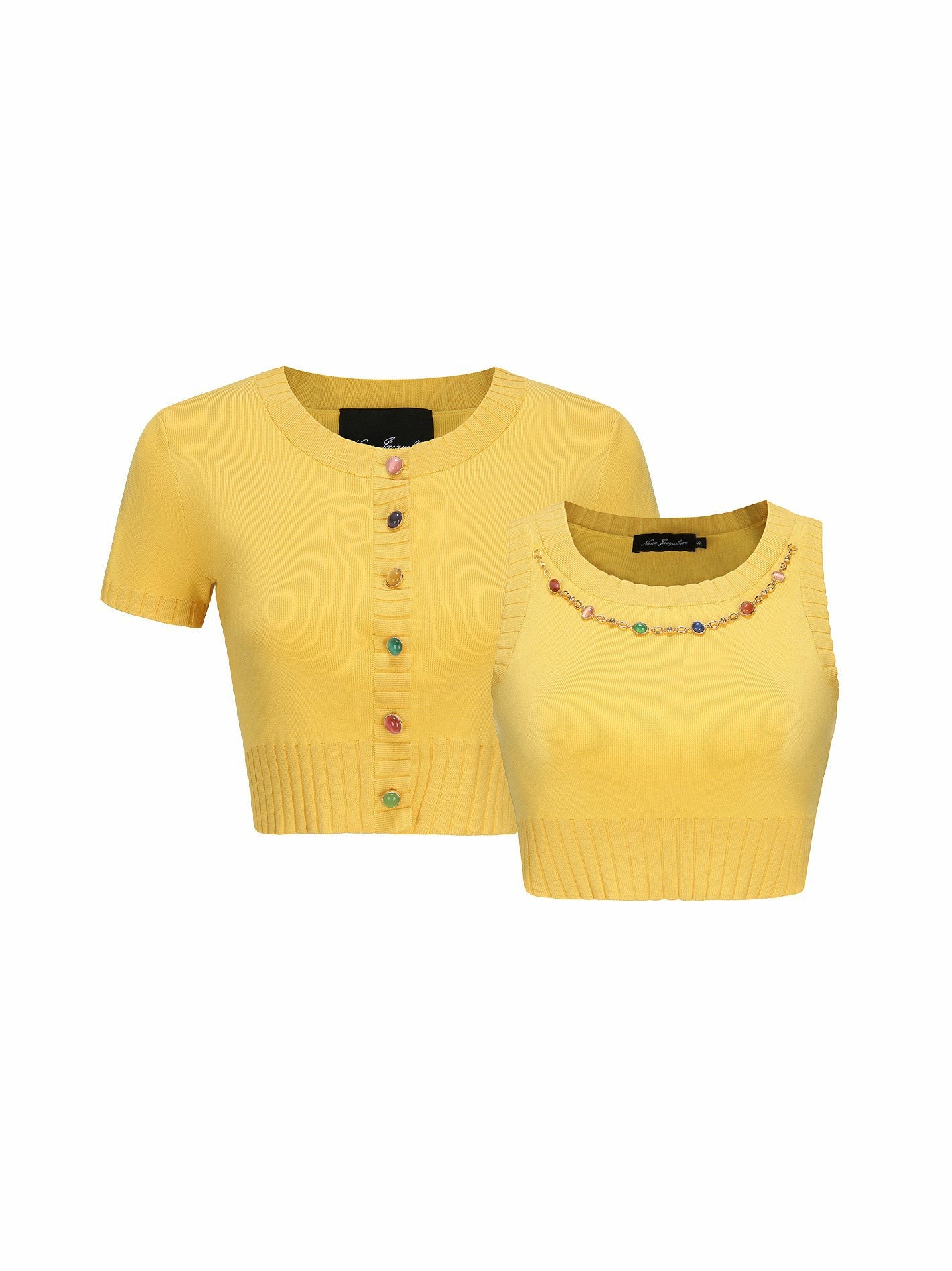 Kennedy Knit Top Set: Yellow Knit Set for Brunch | Nana Jacqueline
