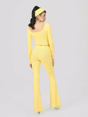 Holly Pants: Yellow Knit Pants for Resort Brunch | Nana Jacqueline