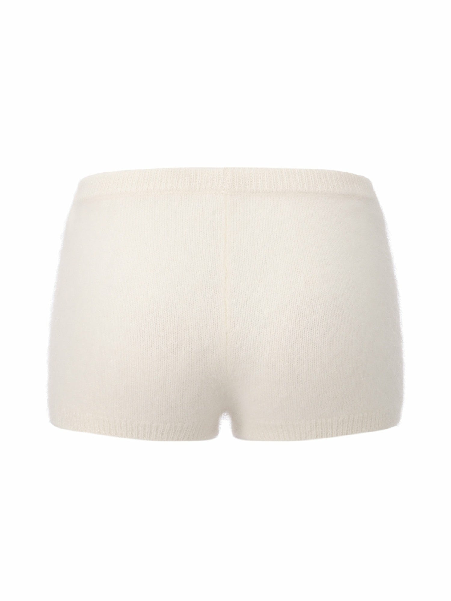 Brigitte Brushed Knit White Lounge Shorts | Nana Jacqueline