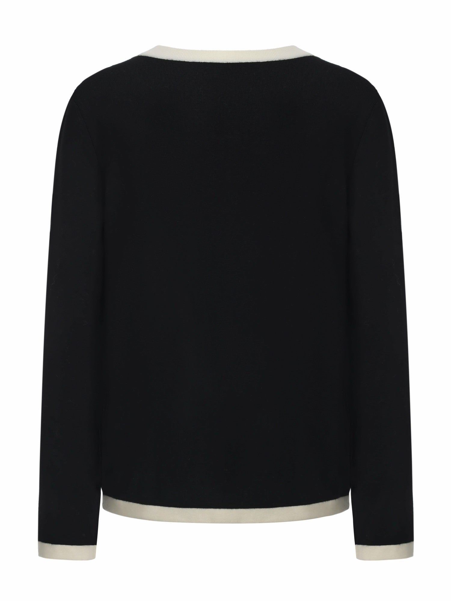 Yvette Contrast Knit Black Cardigan: Black Cardigan for Weekend Brunch | Nana Jacqueline