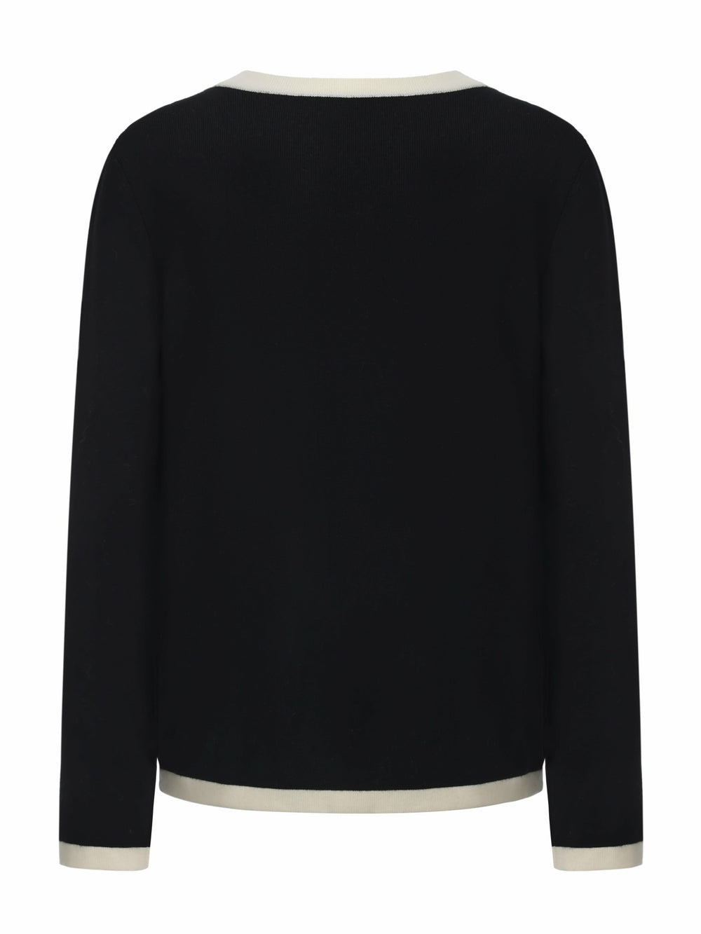 Yvette Contrast Knit Black Cardigan: Black Cardigan for Weekend Brunch | Nana Jacqueline
