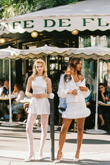 Anika Mini Skirt: White Mini Skirt for Holiday Party | Nana Jacqueline