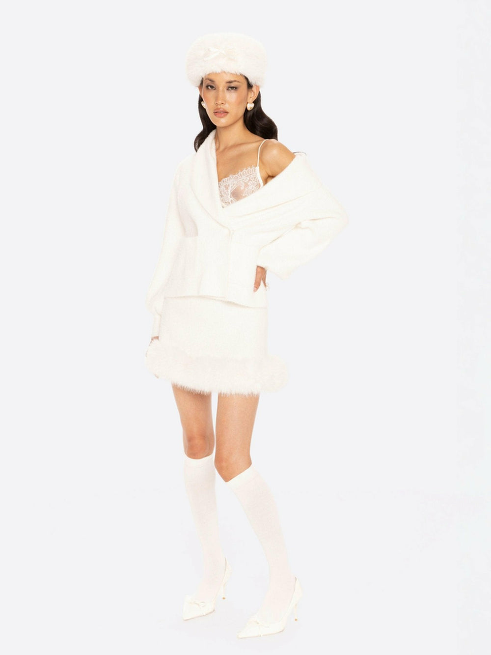 Anika Mini Skirt: White Mini Skirt for Holiday Party | Nana Jacqueline