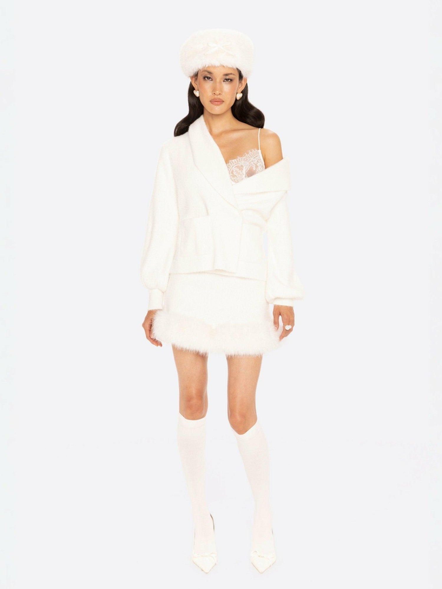 Anika Mini Skirt: White Mini Skirt for Holiday Party | Nana Jacqueline