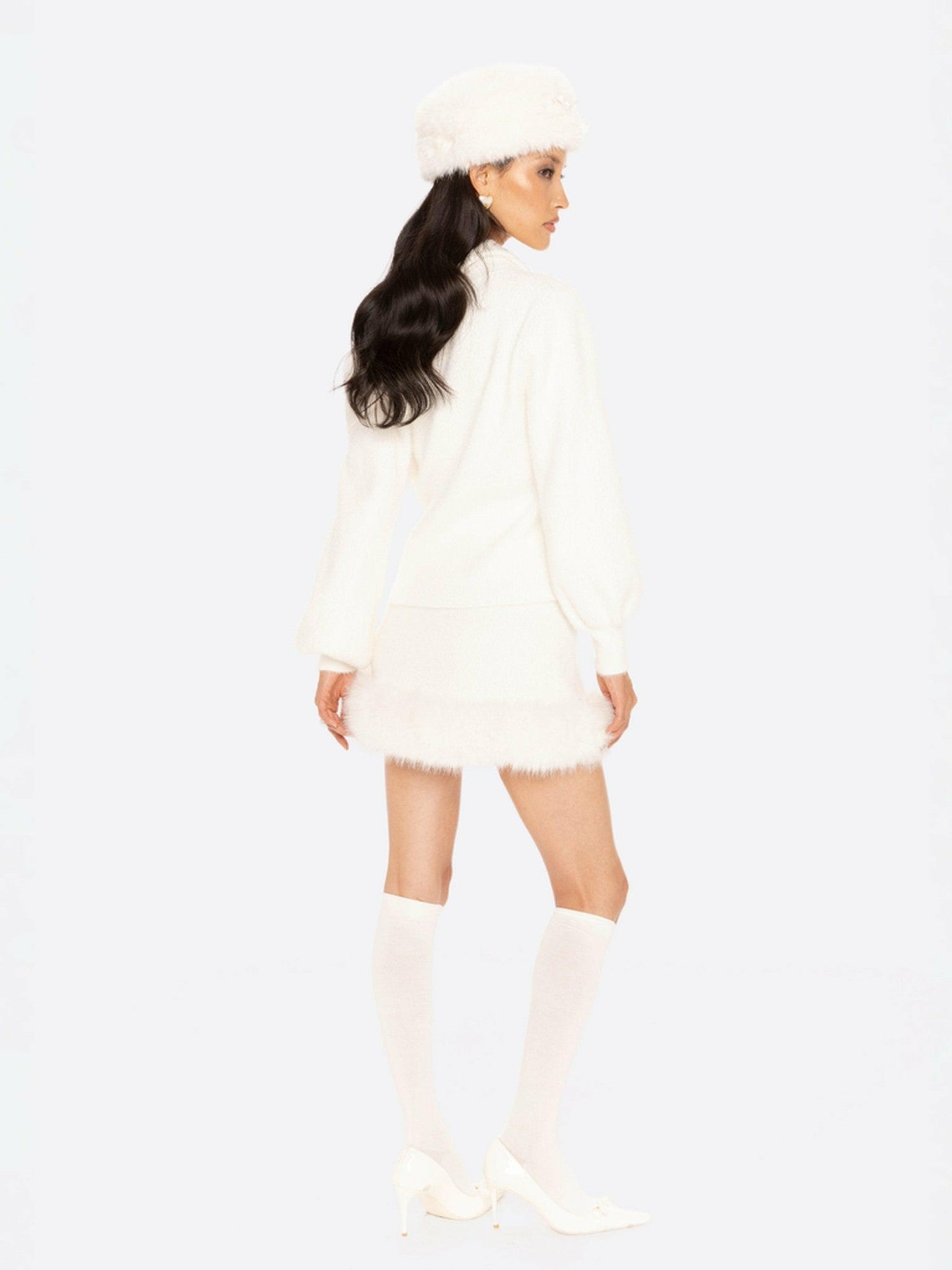Anika Mini Skirt: White Mini Skirt for Holiday Party | Nana Jacqueline