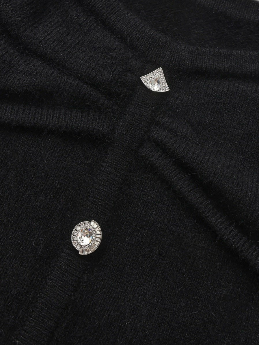 Brigitte Off-Shoulder Knit Black Top: Black Knit Top for Date Night | Nana Jacqueline