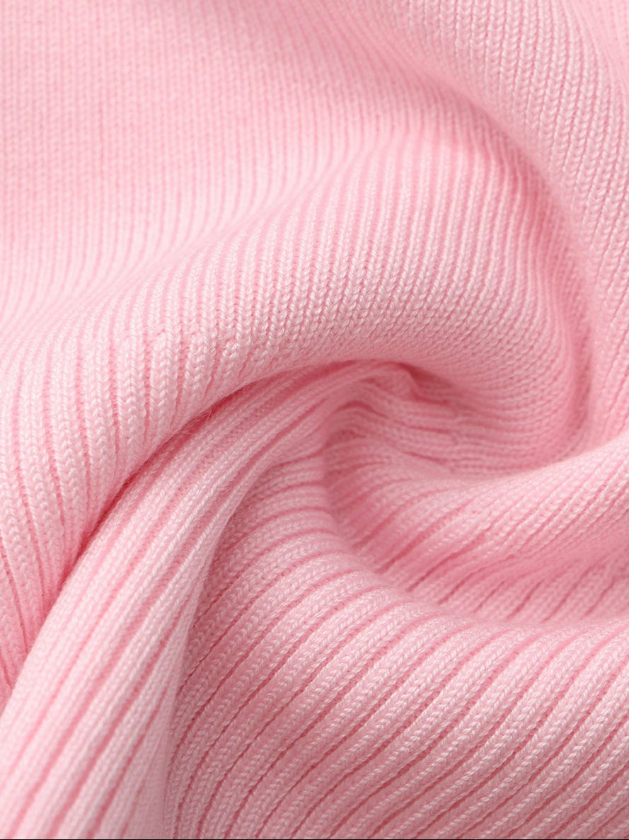 Pink Contrast-Trim Knit Vest with Pearl Buttons | Nana Jacqueline