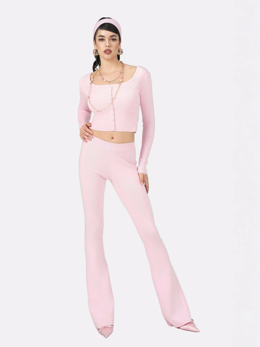 Holly Pants: Pink Knit Pants for Resort Brunch | Nana Jacqueline