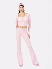 Holly Pants: Pink Knit Pants for Resort Brunch | Nana Jacqueline