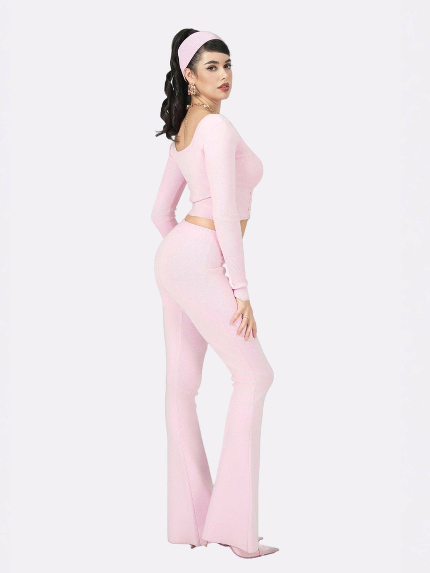 Holly Pants: Pink Knit Pants for Resort Brunch | Nana Jacqueline