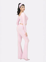 Holly Pants: Pink Knit Pants for Resort Brunch | Nana Jacqueline