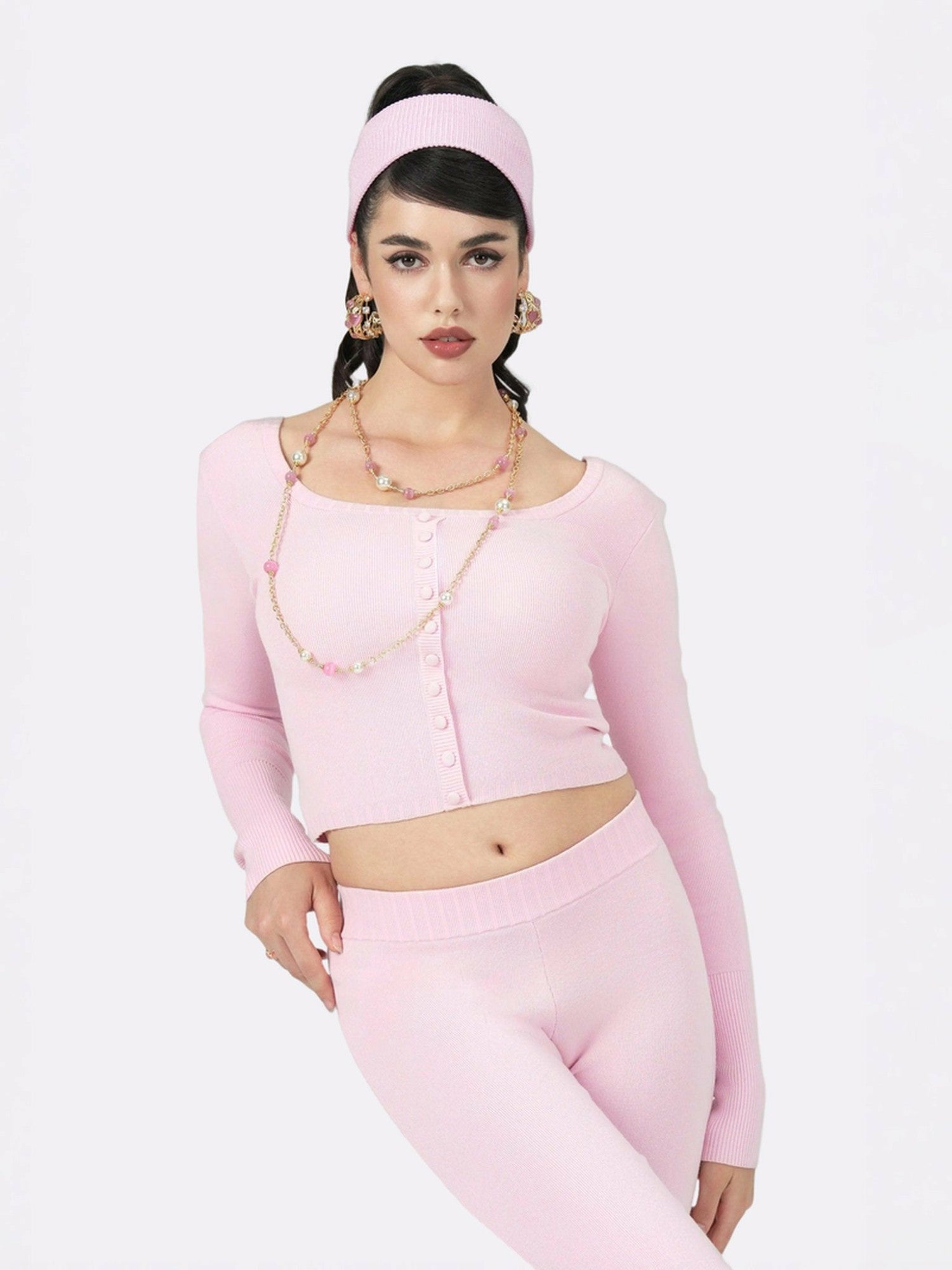 Holly Pants: Pink Knit Pants for Resort Brunch | Nana Jacqueline