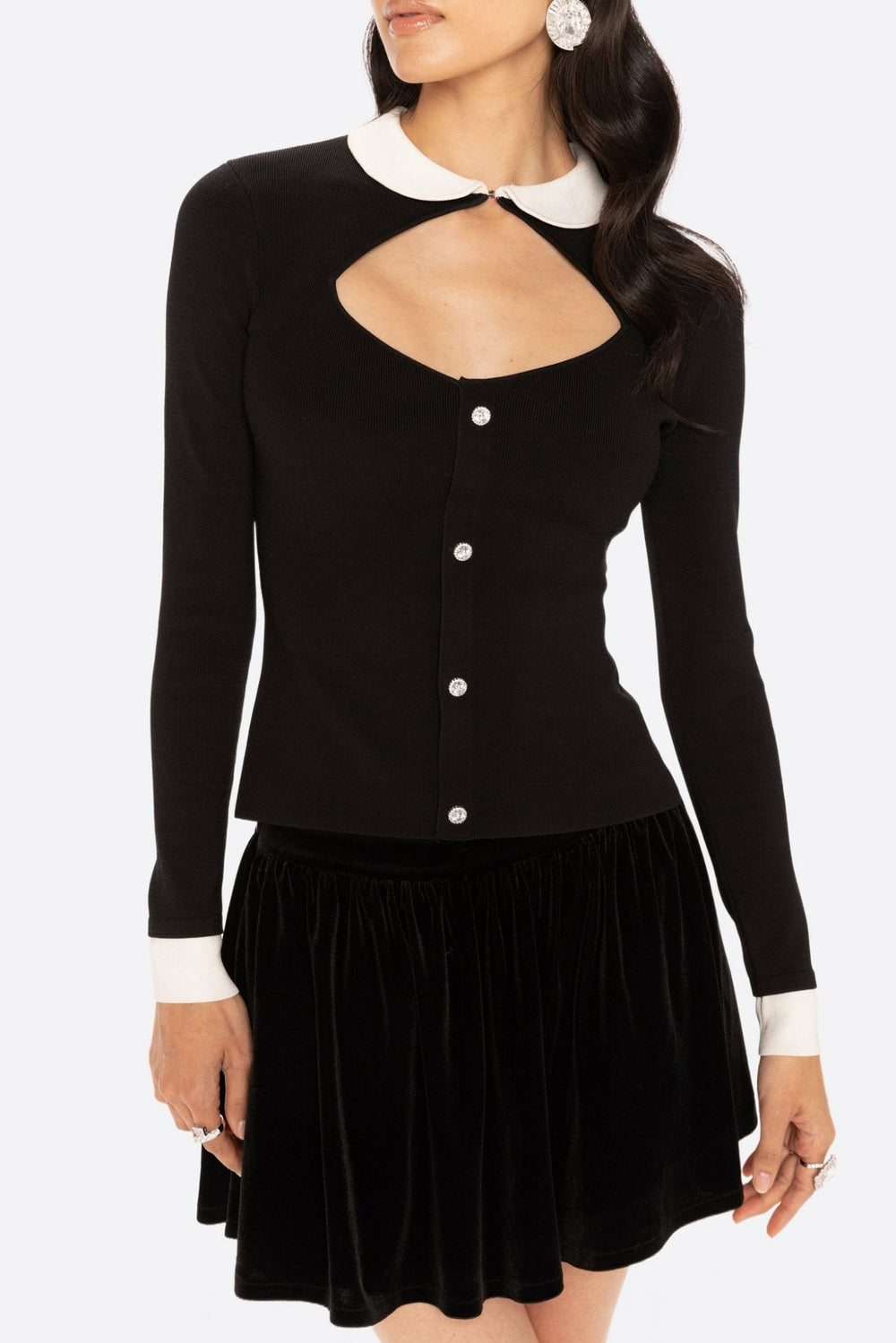 Isabella Knit Top: Black Knit Top for Brunch | Nana Jacqueline