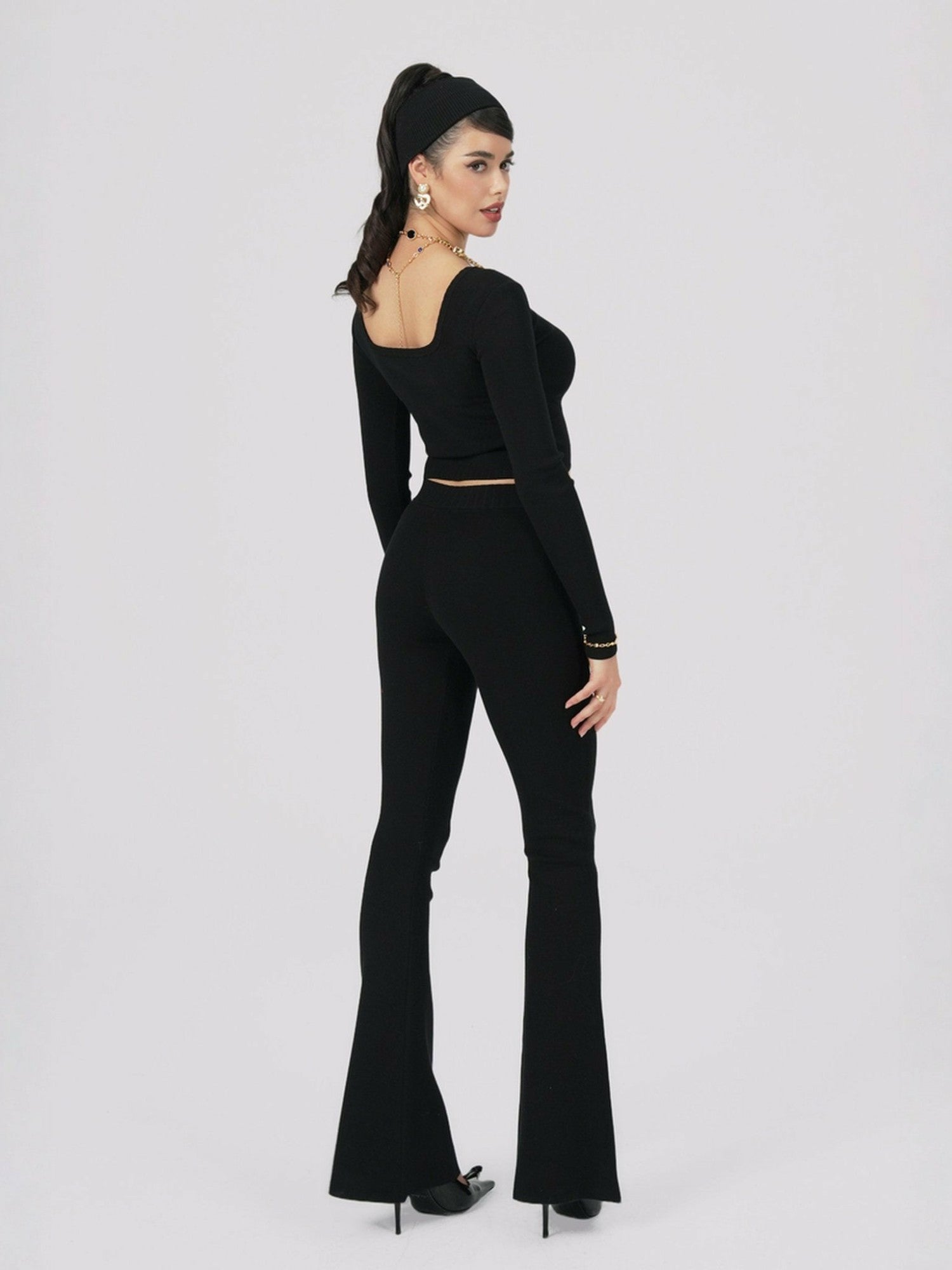 Holly Top: Black Knit Top for Brunch | Nana Jacqueline