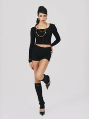 Holly Shorts: Black Shorts for Resort Brunch | Nana Jacqueline