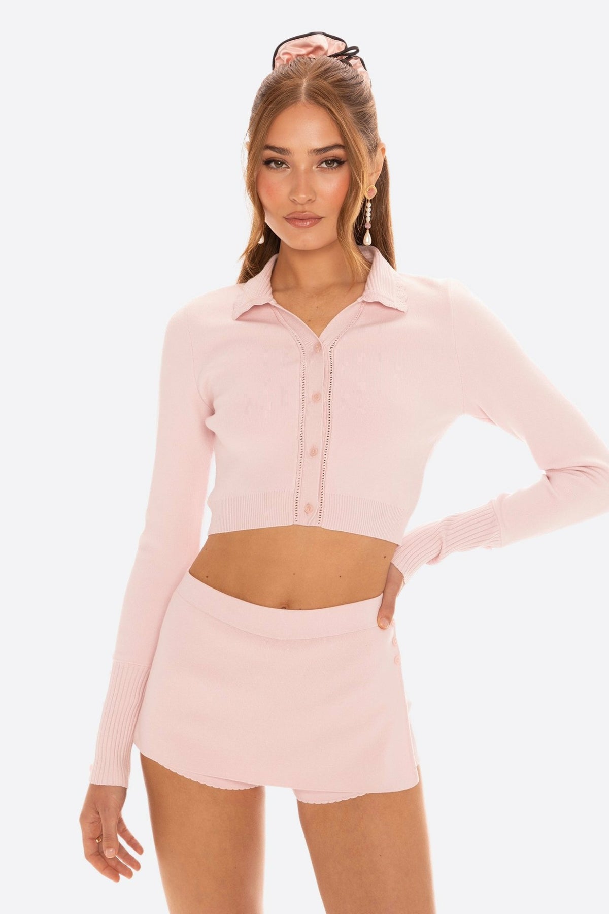 Jenna Cardigan: Pink Knit Cardigan for Brunch | Nana Jacqueline