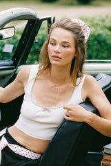 Jenna Top: White Knit Tank Top for Country Club Brunch | Nana Jacqueline