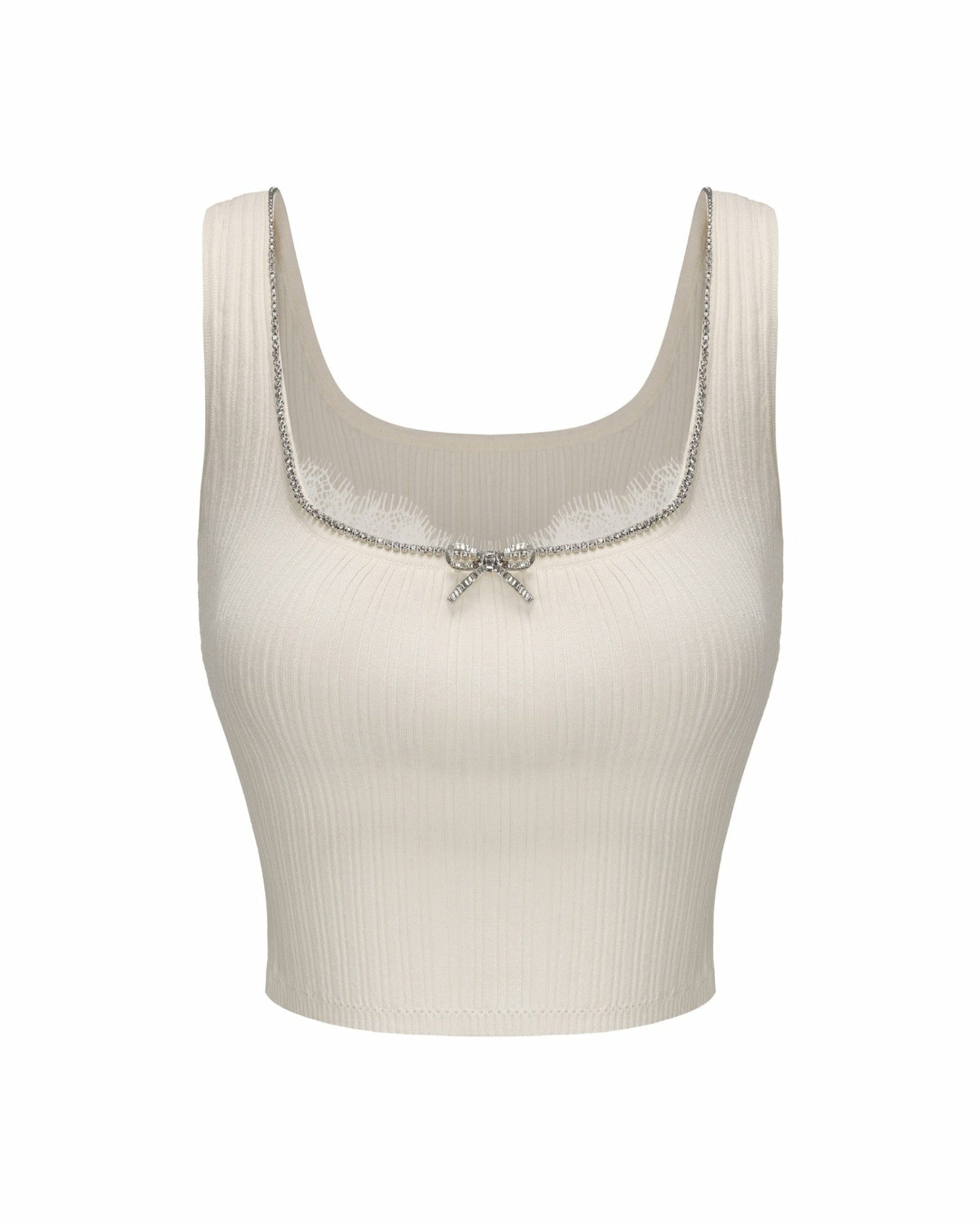 Jenna Top: White Knit Tank Top for Country Club Brunch | Nana Jacqueline