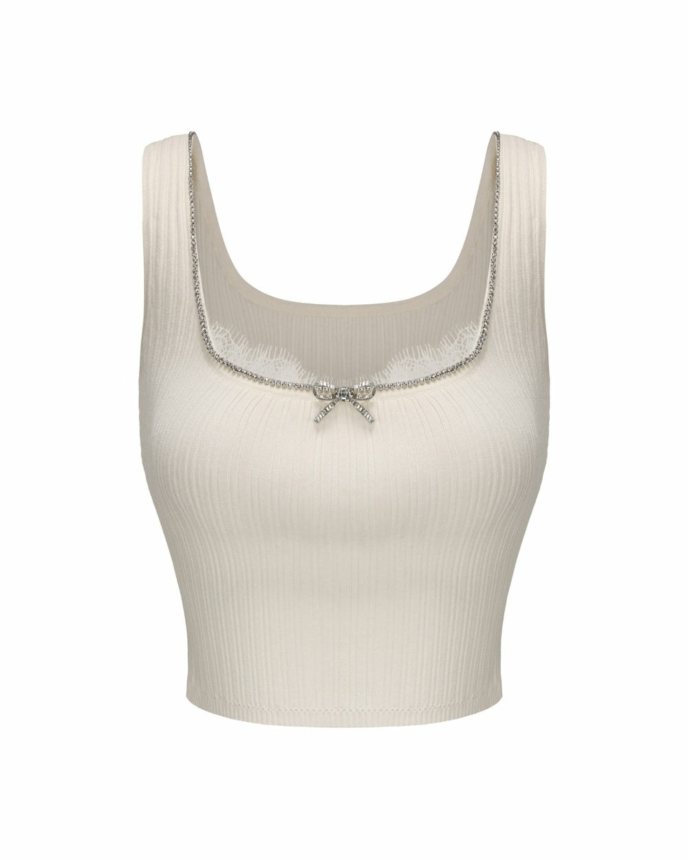 Jenna Top: White Knit Tank Top for Country Club Brunch | Nana Jacqueline
