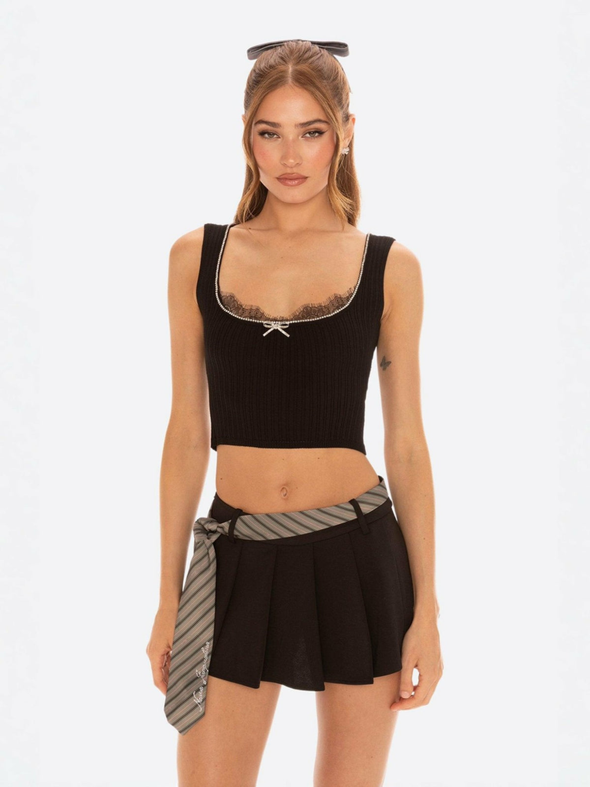 Jenna Top: Black Knit Tank Top for Date Night | Nana Jacqueline