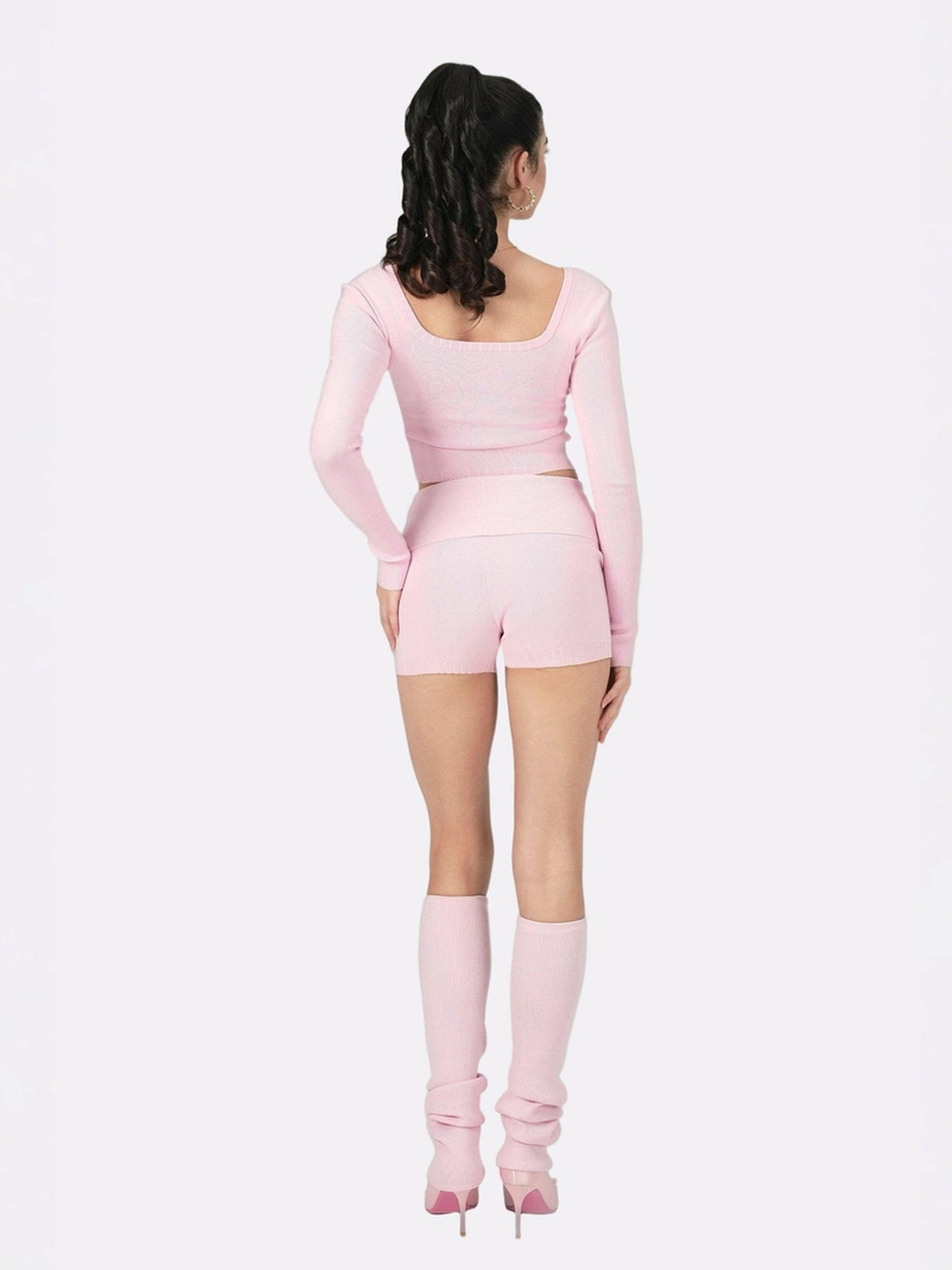 Holly Shorts: Pink Knit Shorts for Resort Brunch | Nana Jacqueline