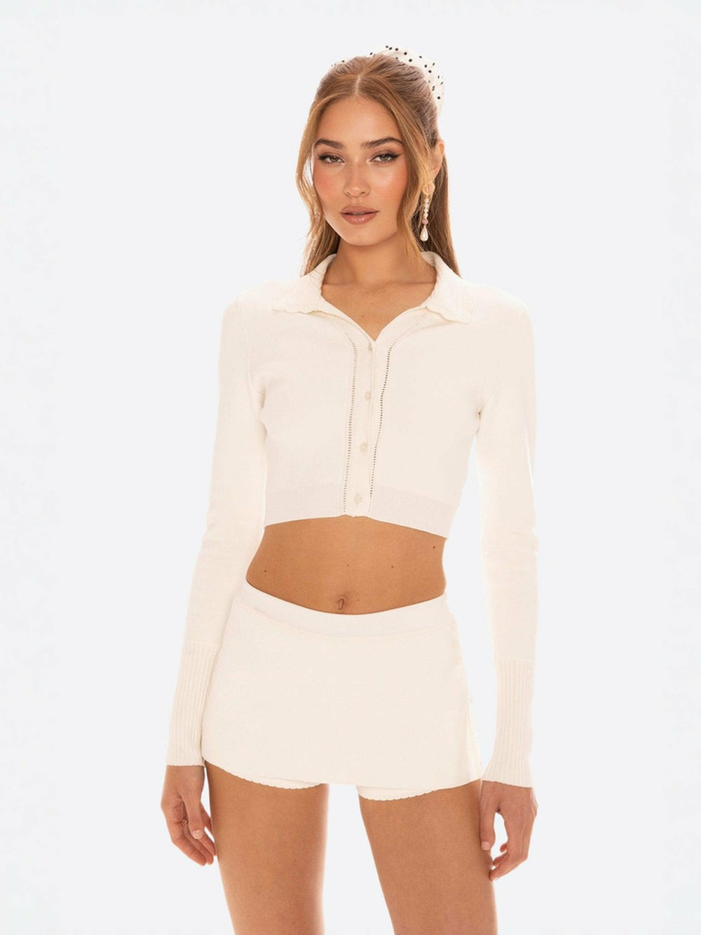 Carrie Shorts: White Knit Shorts for Resort Brunch | Nana Jacqueline