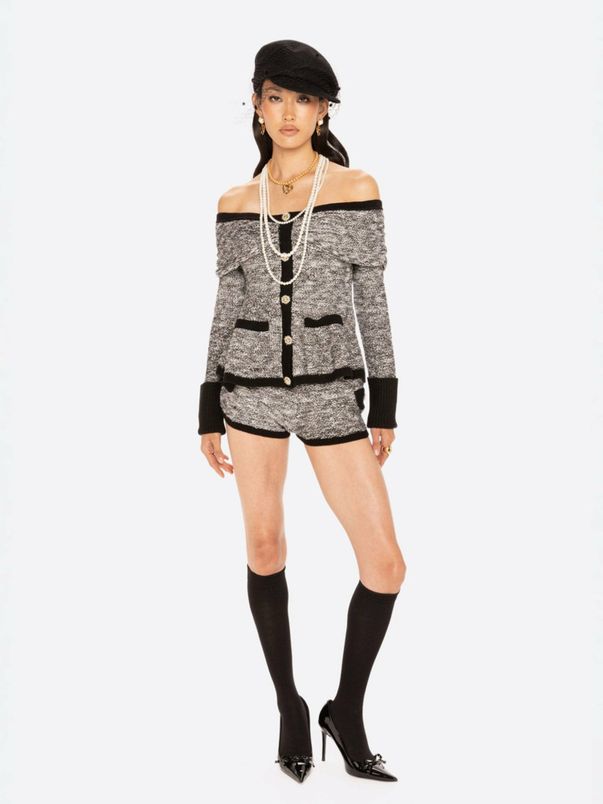 Genevieve Knit Shorts: Black Knit Shorts for Country Club Brunch | Nana Jacqueline