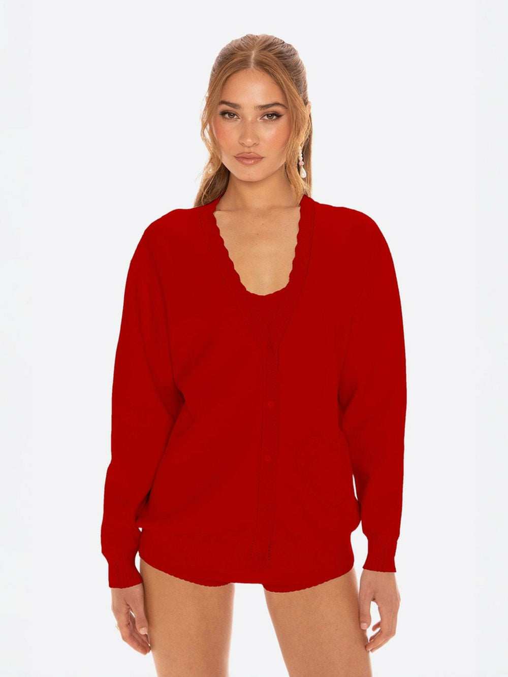 Carrie Cardigan: Red Cardigan for Brunch | Nana Jacqueline