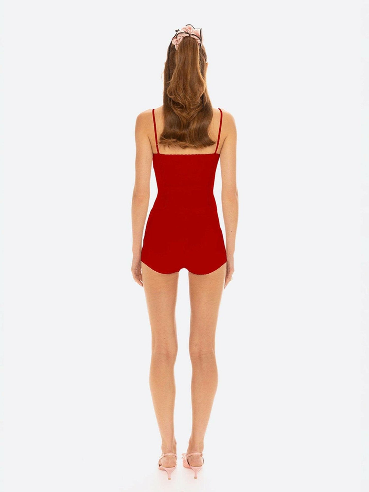 Carrie Shorts: Red Knit Skort for Resort Brunch | Nana Jacqueline