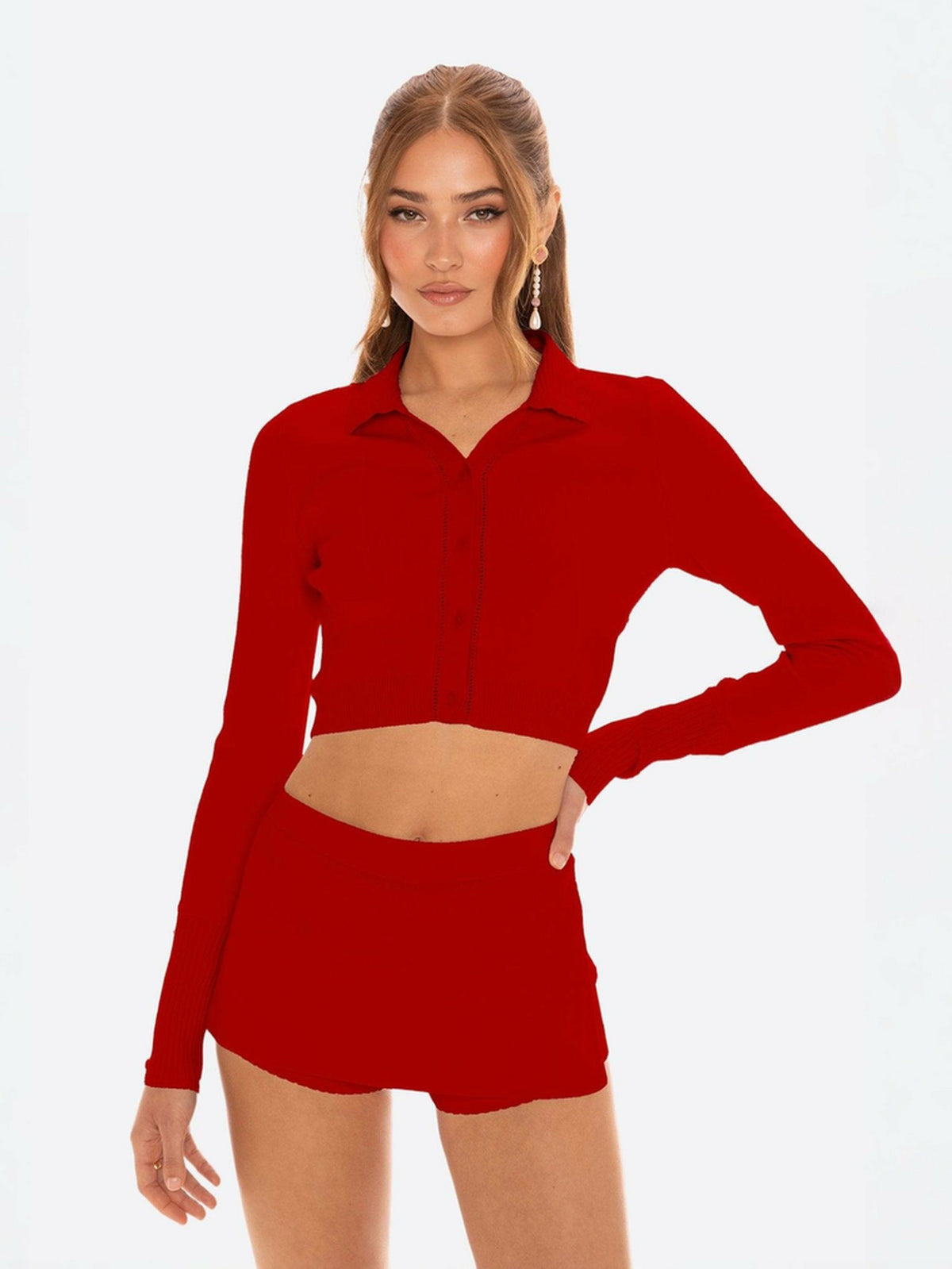 Jenna Cardigan: Red Cardigan for Brunch | Nana Jacqueline