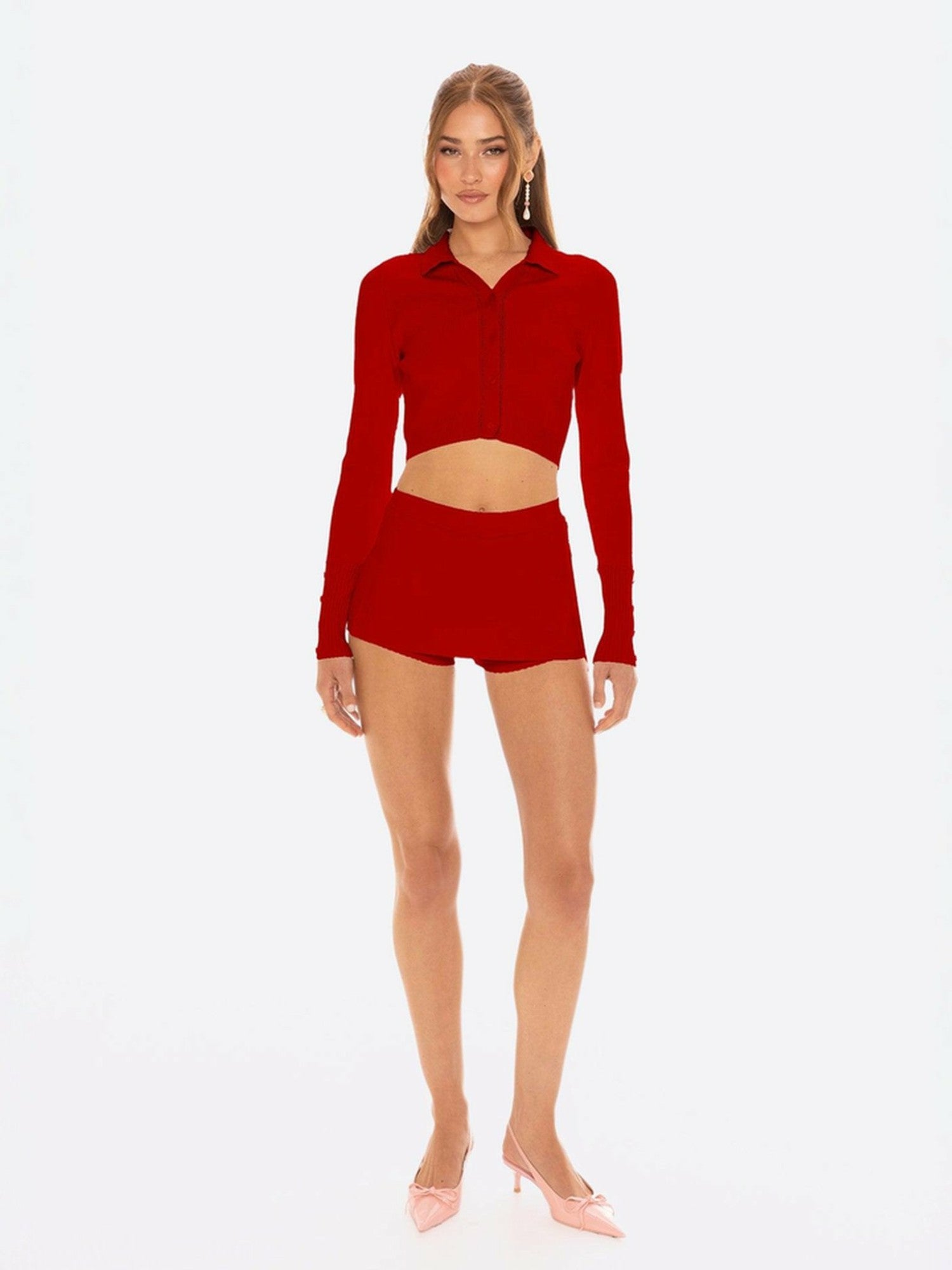 Jenna Cardigan: Red Cardigan for Brunch | Nana Jacqueline