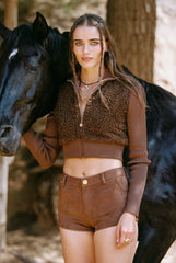 Hailey Knit Jacket: Brown Knit Jacket for Brunch | Nana Jacqueline
