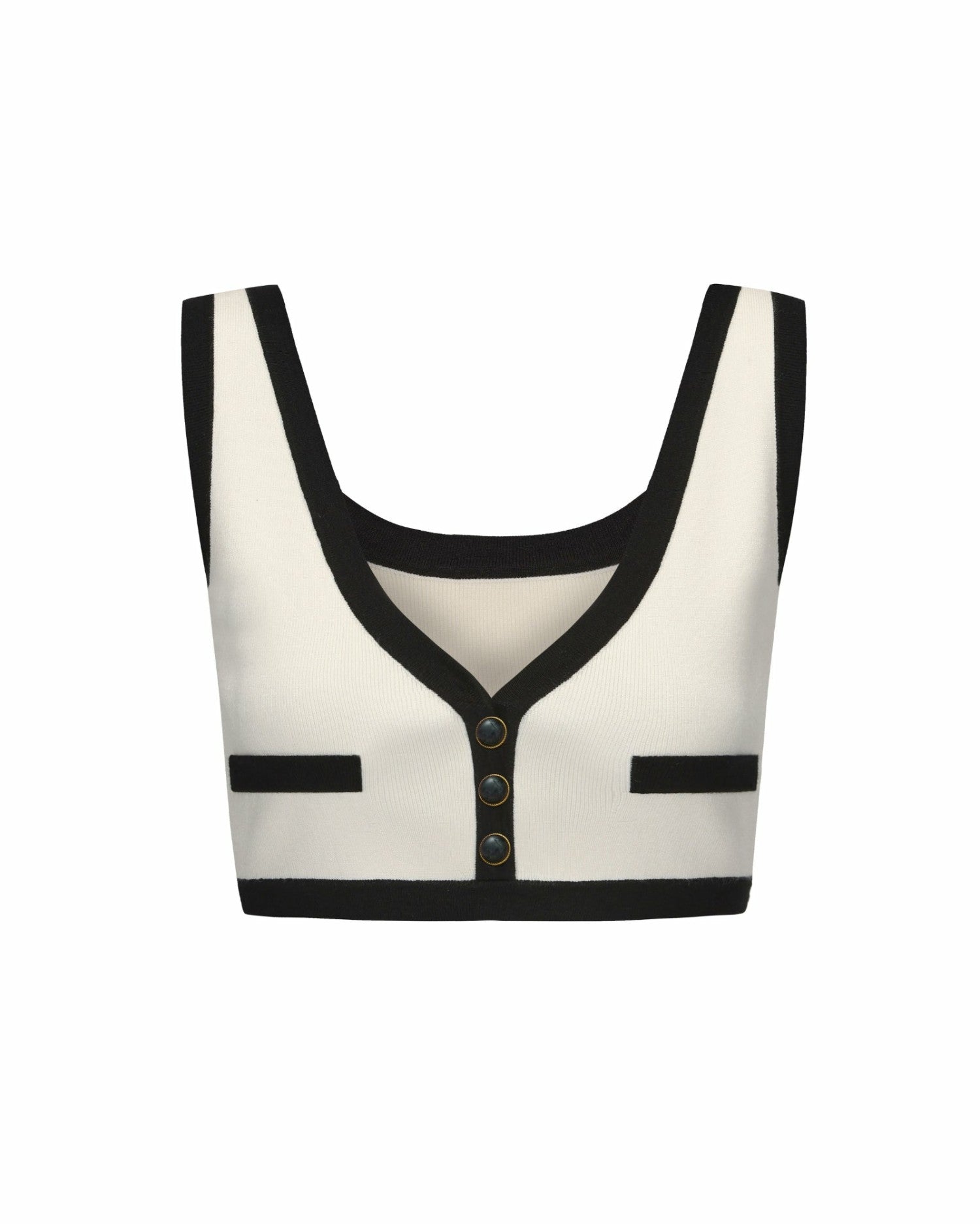 Eliza Vest Top: White Knit Top for Country Club Brunch | Nana Jacqueline