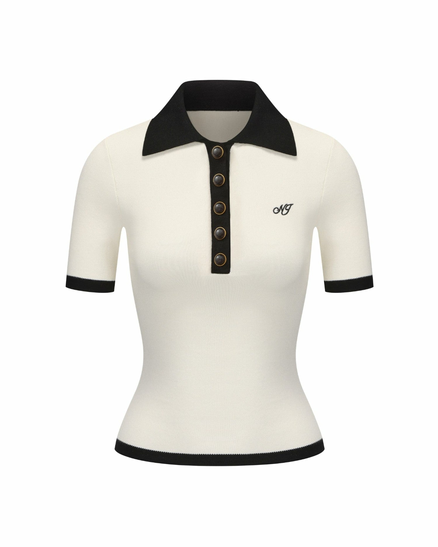 Hazel Polo Top: White Polo Top for Brunch | Nana Jacqueline