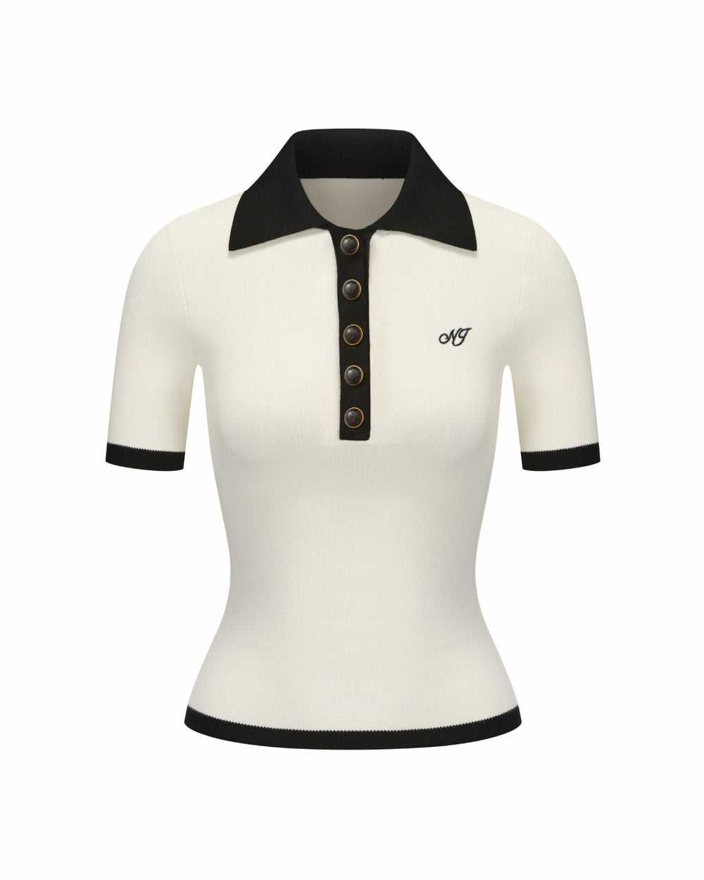 Hazel Polo Top: White Polo Top for Brunch | Nana Jacqueline