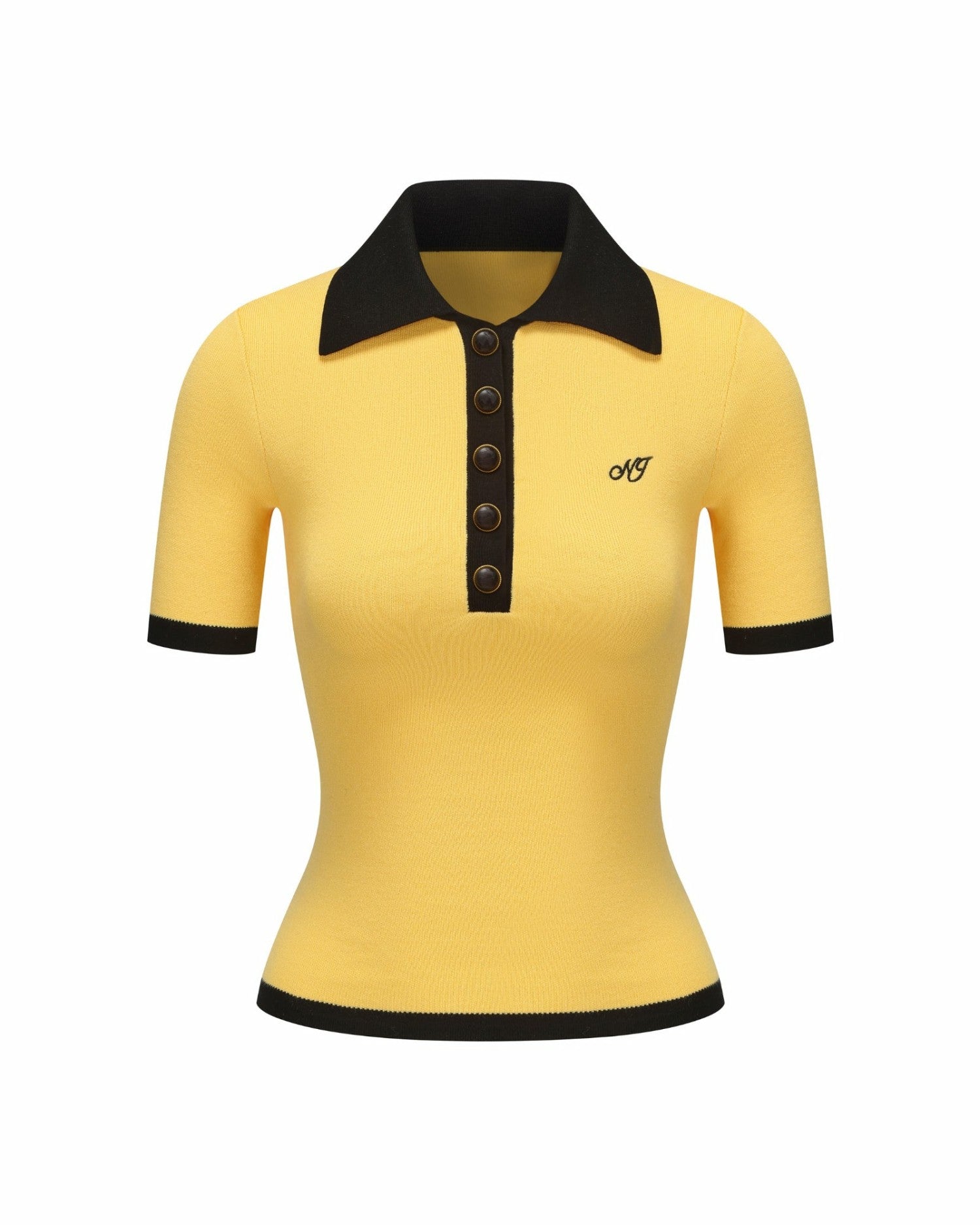 Hazel Polo Top: Yellow Knit Top for Country Club Brunch | Nana Jacqueline