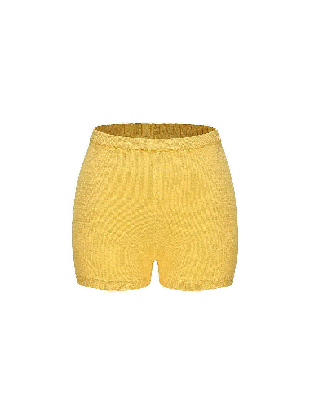 Kennedy Knit Shorts: Yellow Knit Shorts for Resort Vacation | Nana Jacqueline