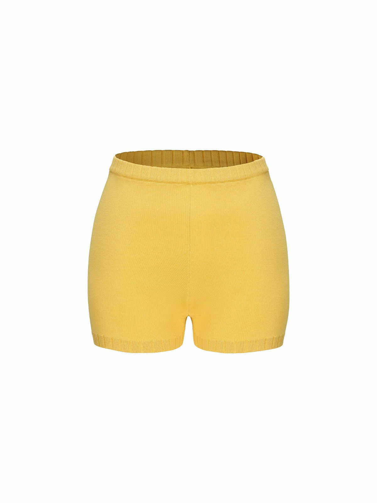 Kennedy Knit Shorts: Yellow Knit Shorts for Resort Vacation | Nana Jacqueline