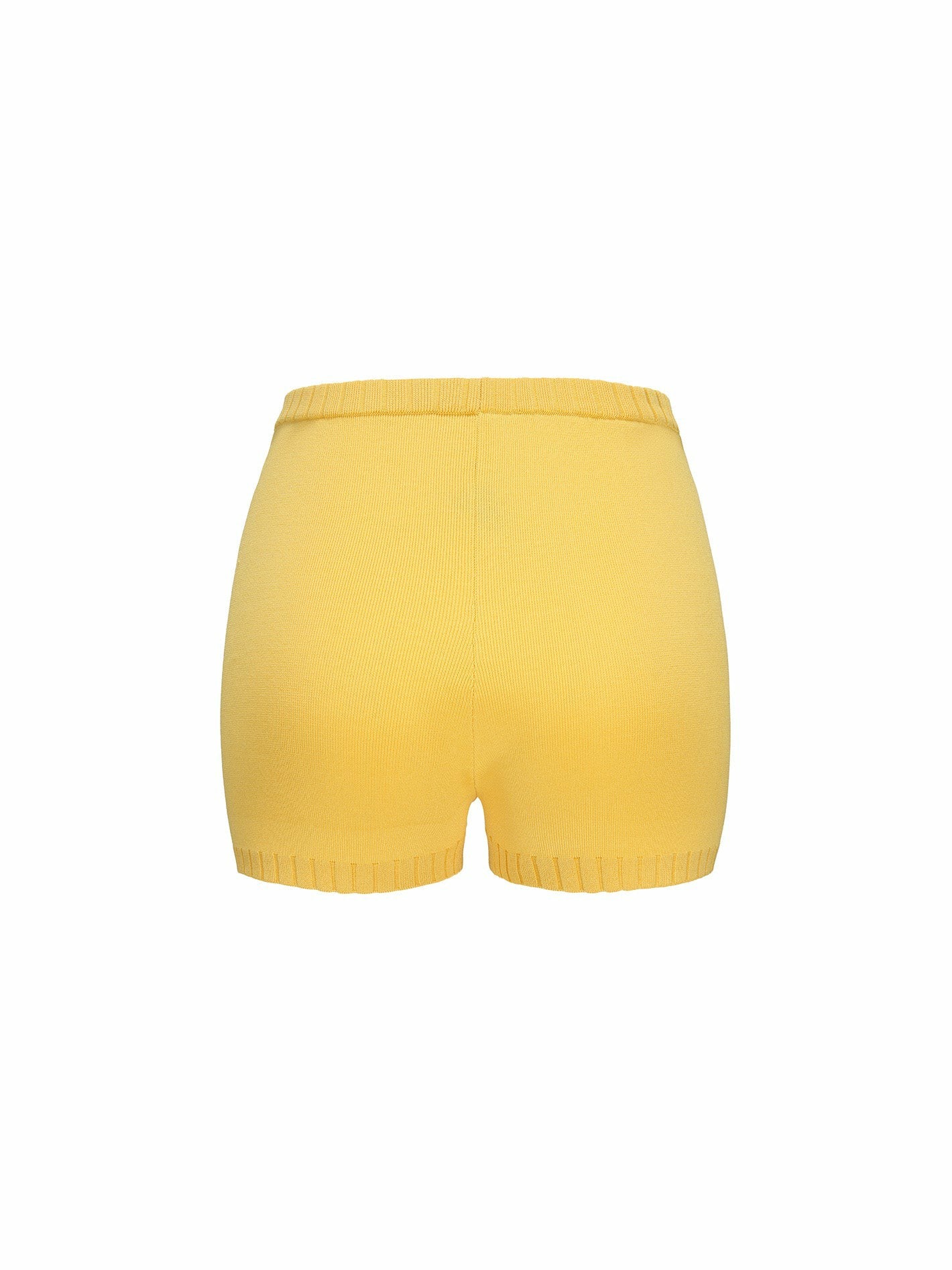 Kennedy Knit Shorts: Yellow Knit Shorts for Resort Vacation | Nana Jacqueline